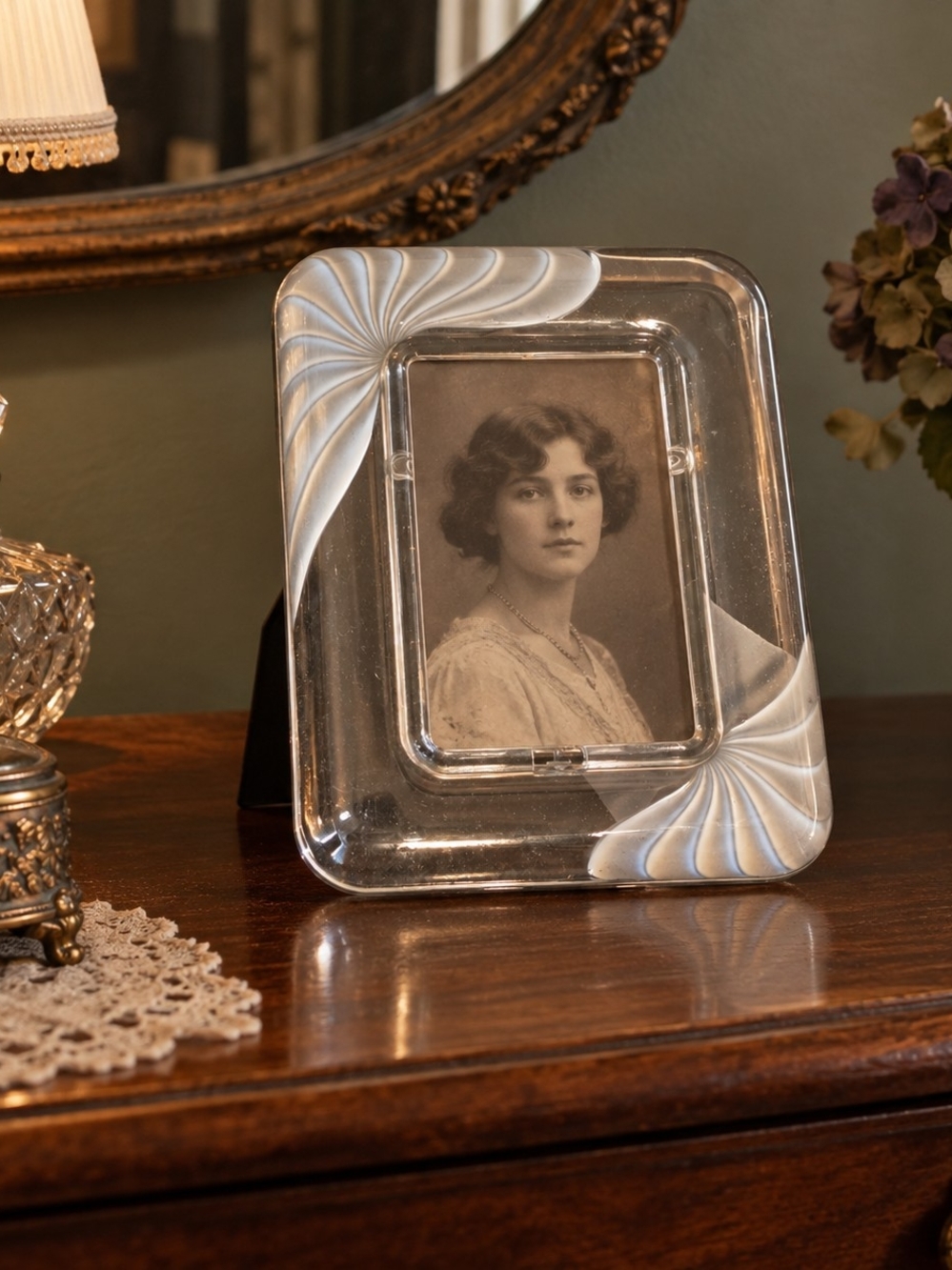 Vintage Clear Glass Decorative Picture Frame - Classic Home Accents